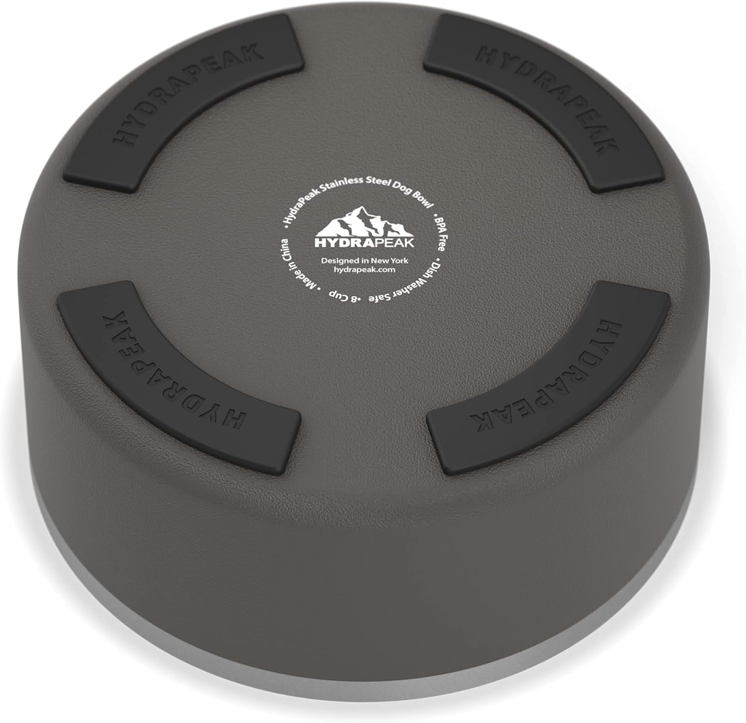 Dog Bowl; Non Slip Stainless Steel; Water and Food Dish; Large Sized and Small Dogs; 32Oz 64Oz; Multiple Sizes | 8 Cup | Graphite