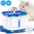 95Oz/2.8L Pet Fountain with Anti-Slip Mat & Replacement Filters, Automatic Cat Water Fountain Dog Water Dispenser, White & Blue