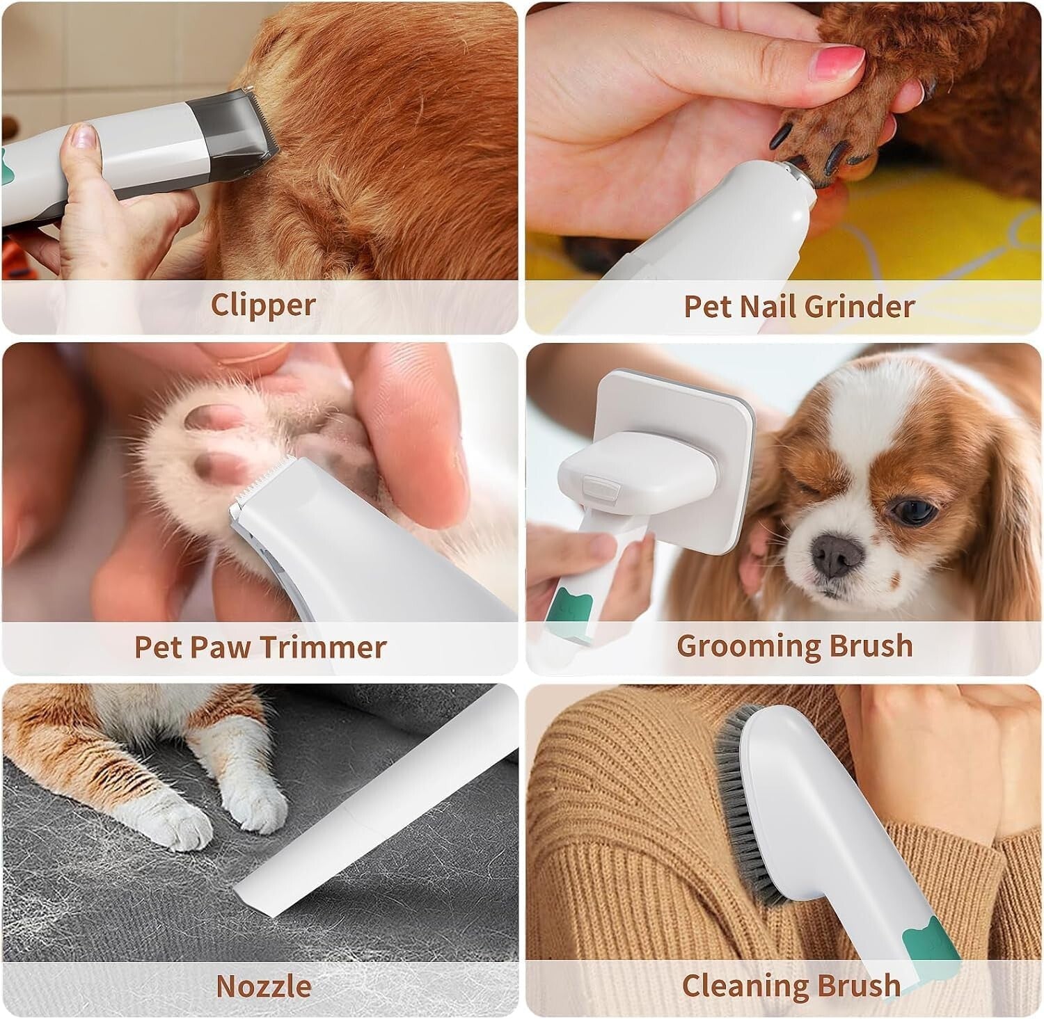 Pet Grooming Vacuum Kit for Dogs Cats Uproot Cleaner Hair Remover Professional