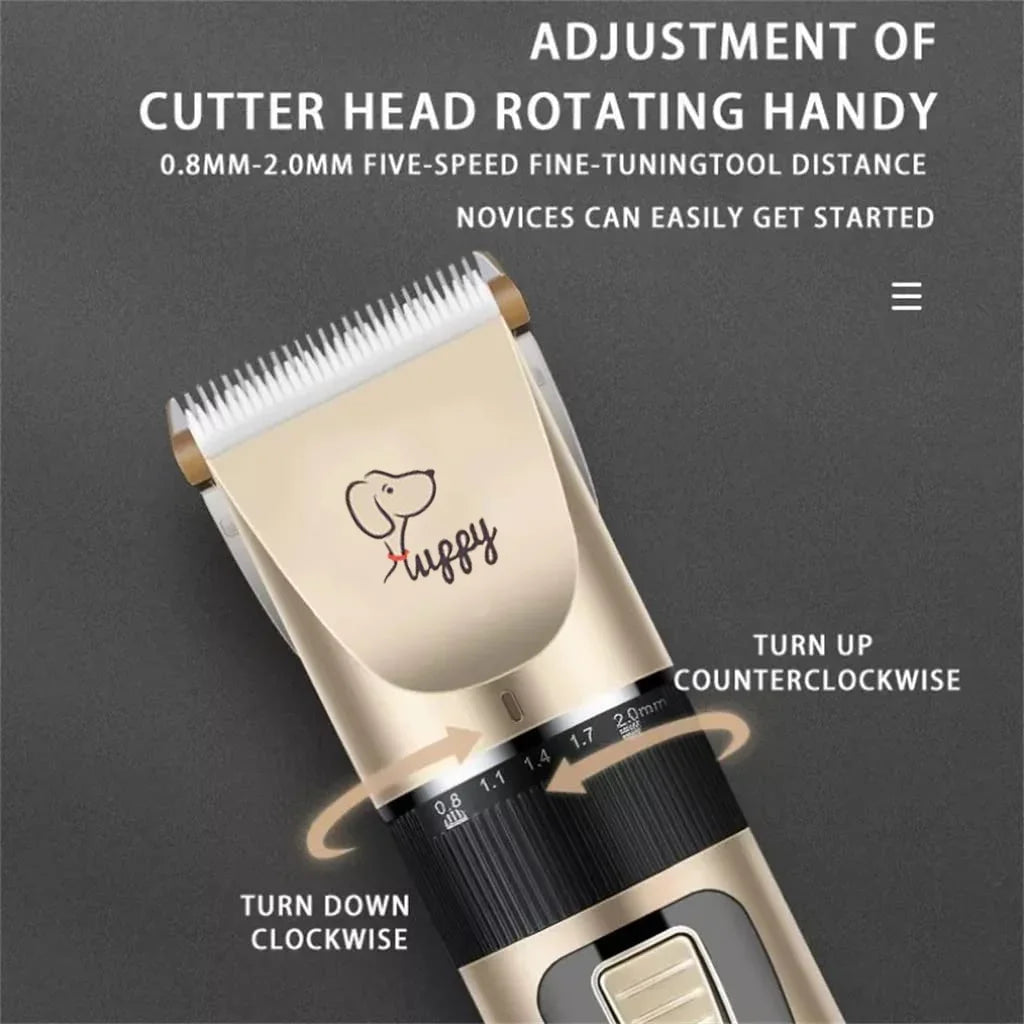 Dog Clippers, Grooming Low Noise Cordless Grooming Kit Thick Coats Shears Rechargeable Dogs Cats Other Pet Kit Gold